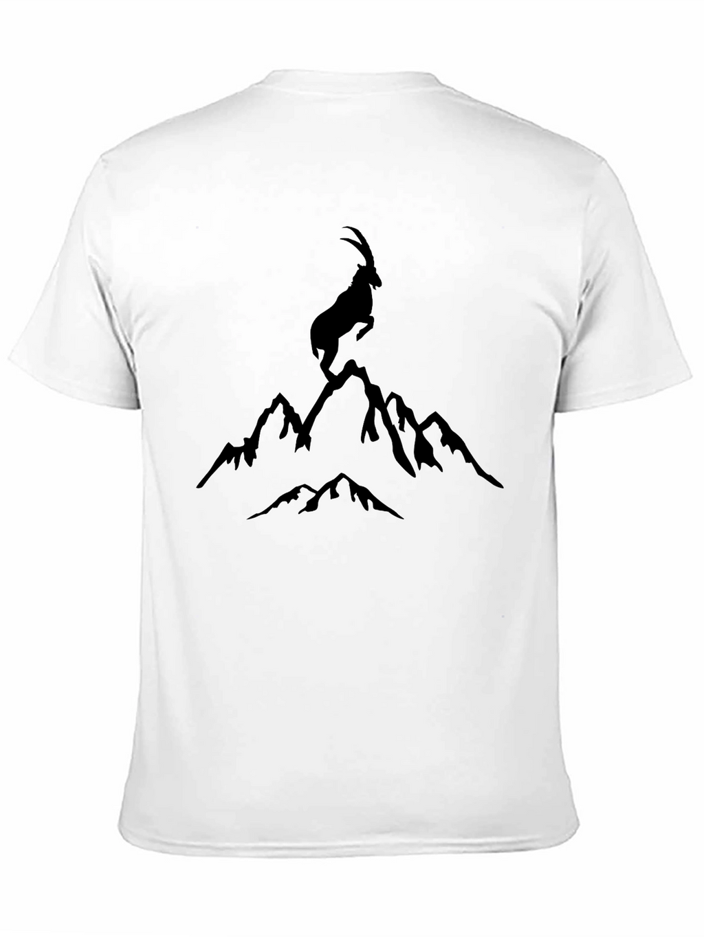 Mountain Goat Graphic Tee - Black Cotton
