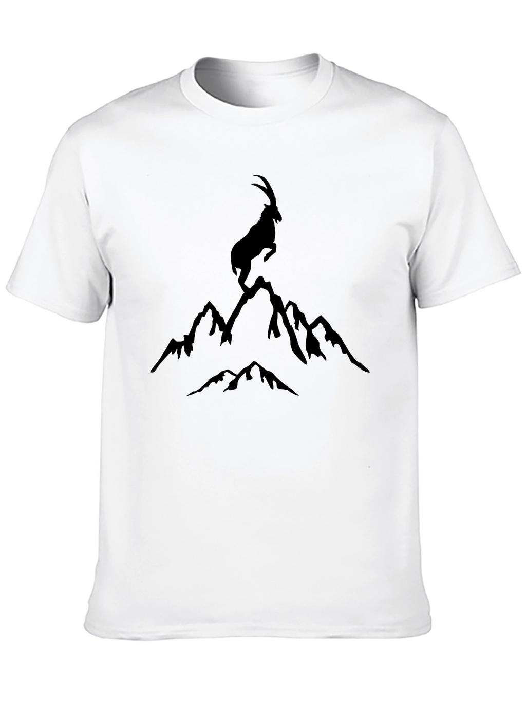 Mountain Goat Graphic Tee - Black Cotton