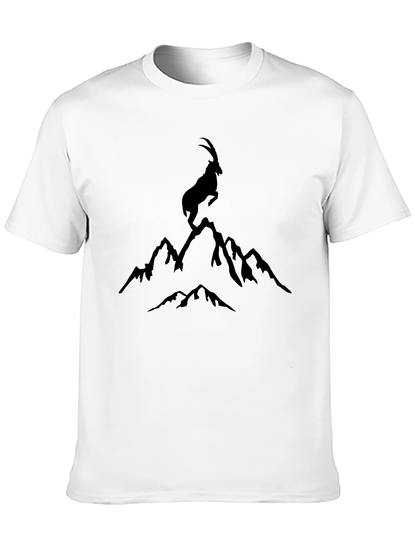 Mountain Goat Graphic Tee - Black Cotton