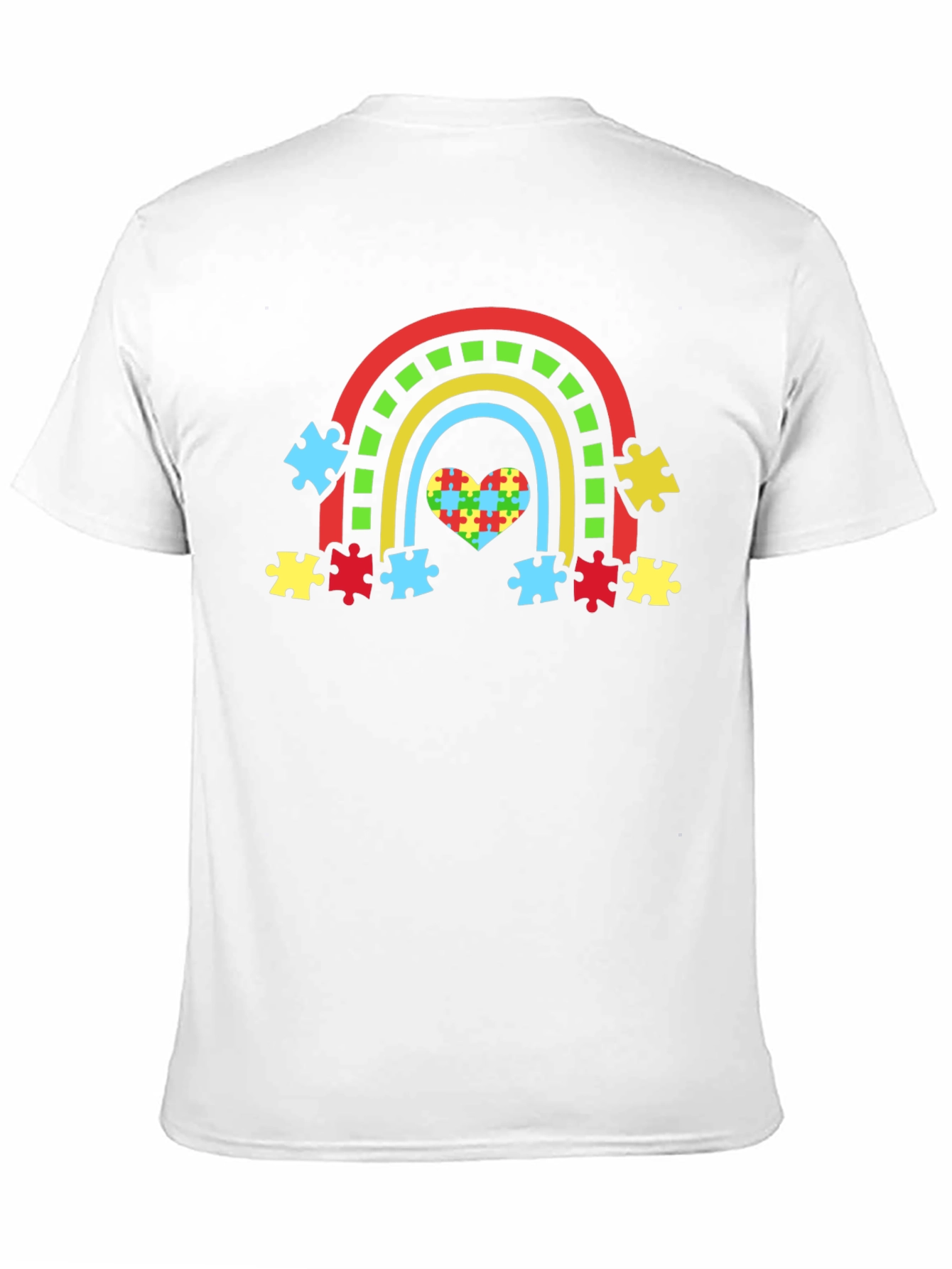Autism Awareness Rainbow Heart Puzzle T-Shirt