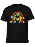 Autism Awareness Rainbow Heart Puzzle T-Shirt