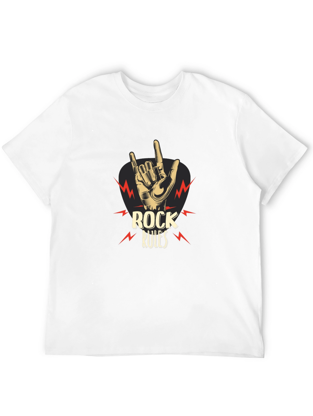 Rock Rules Graphic Tee - Music Lovers Black T-Shirt
