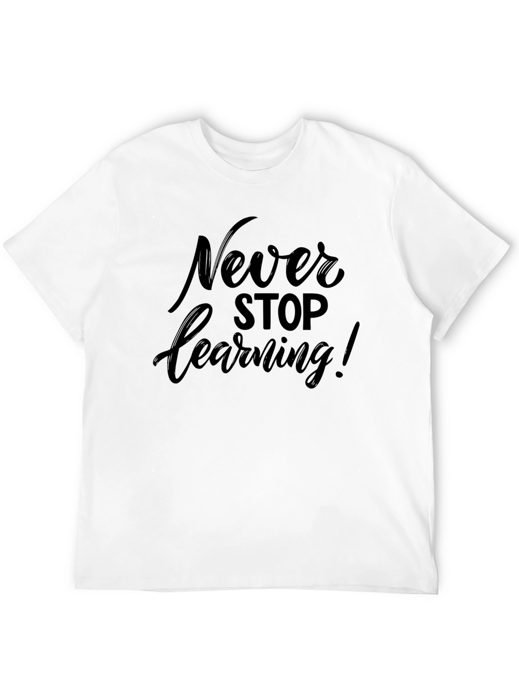 Never Stop Learning Black Graphic Tee