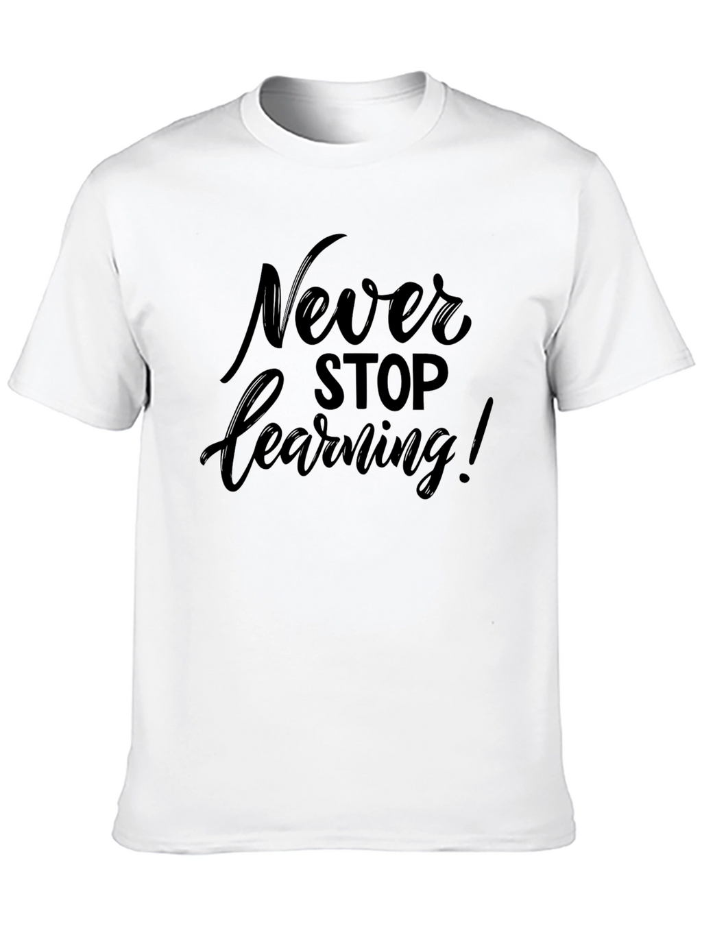 Never Stop Learning Black Graphic Tee