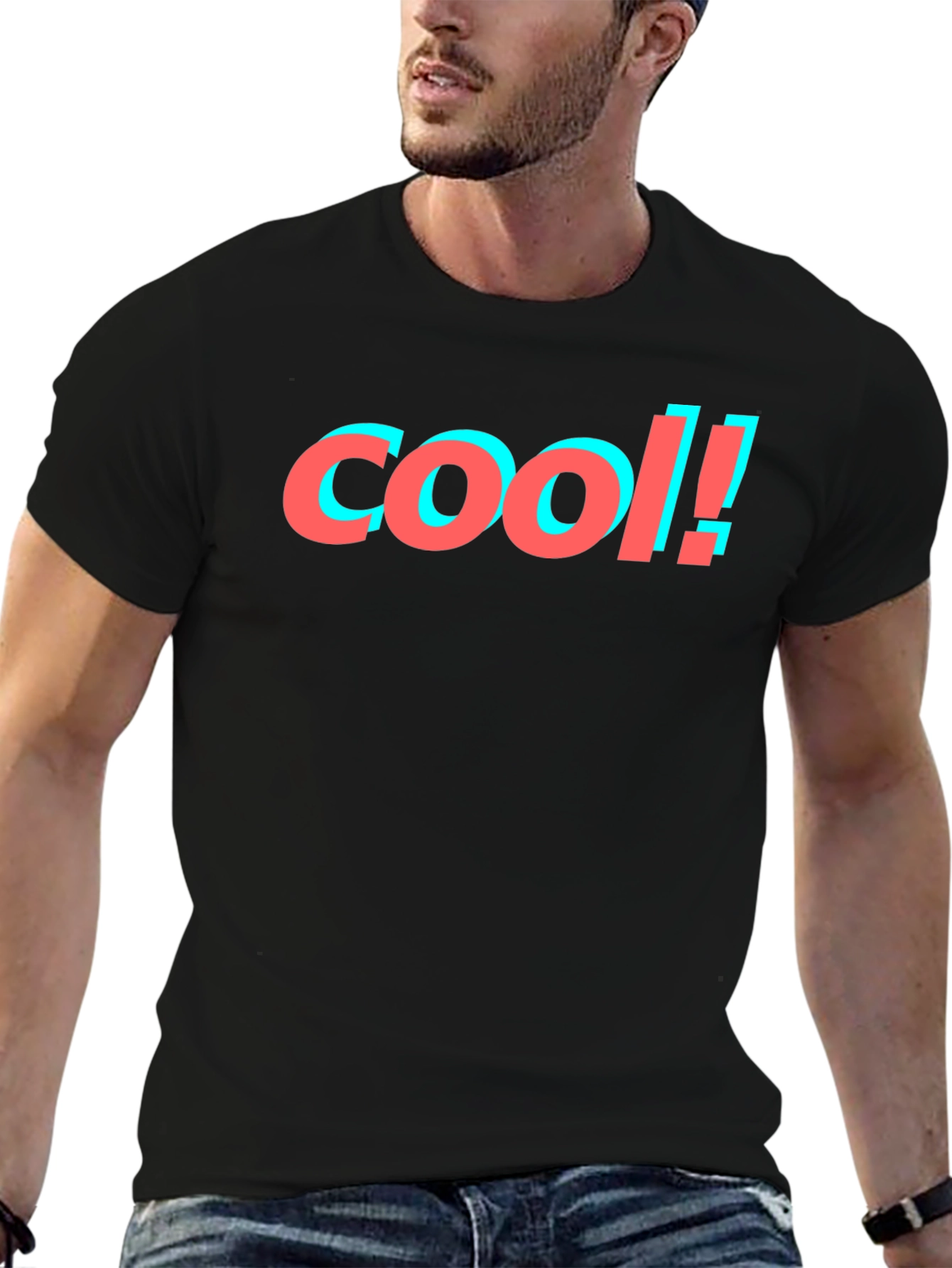 Cool Graphic Tee - Trendy Mens Black T-Shirt