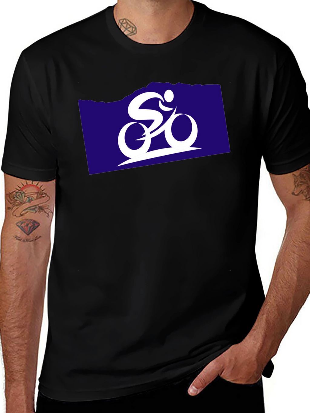 Cycling Graphic Tee - Black