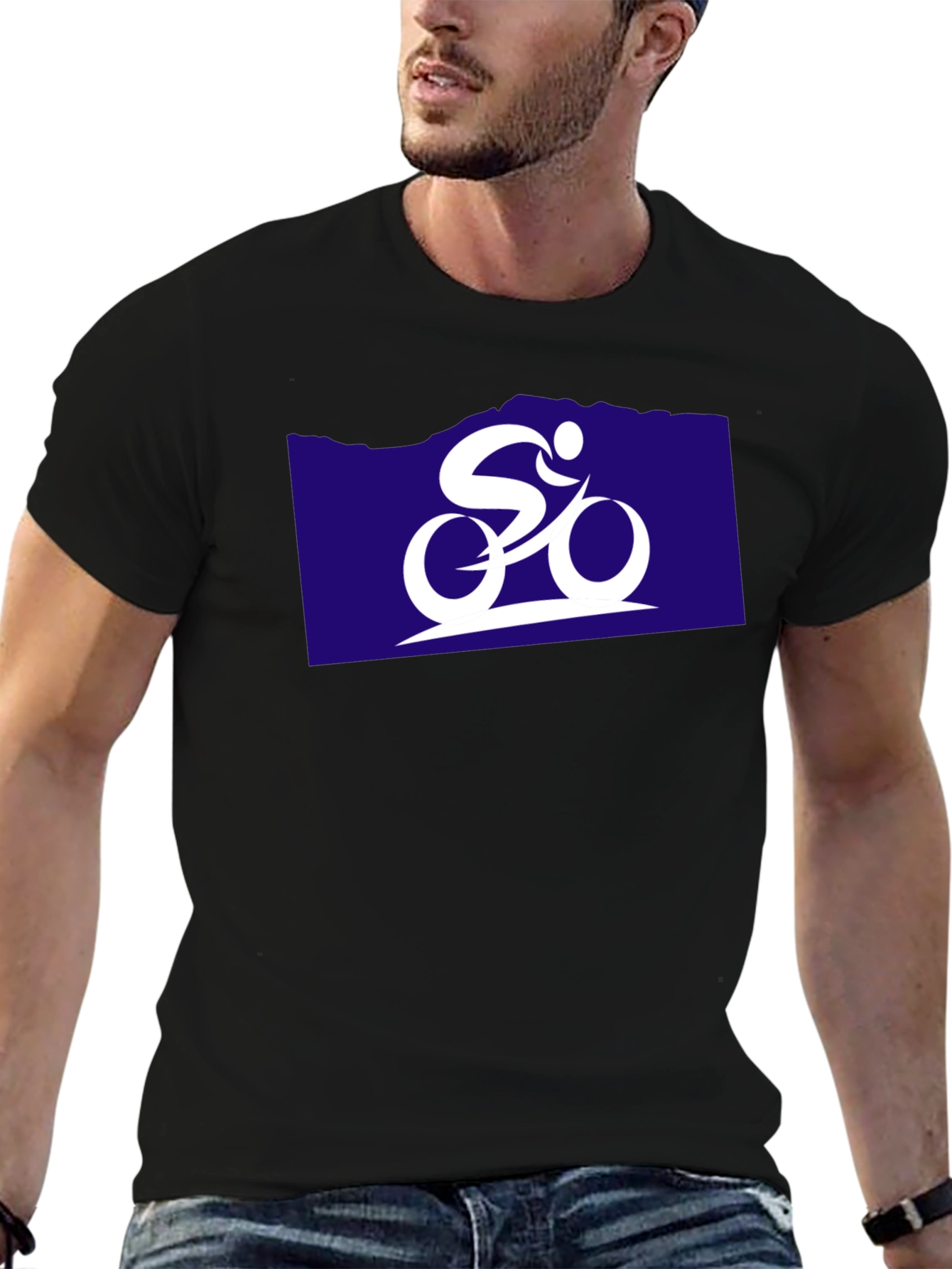 Cycling Graphic Tee - Black