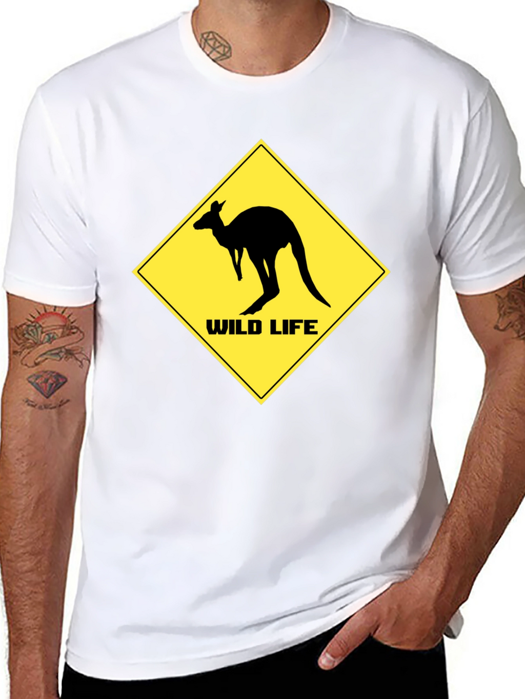 Wild Life Kangaroo Black T-Shirt