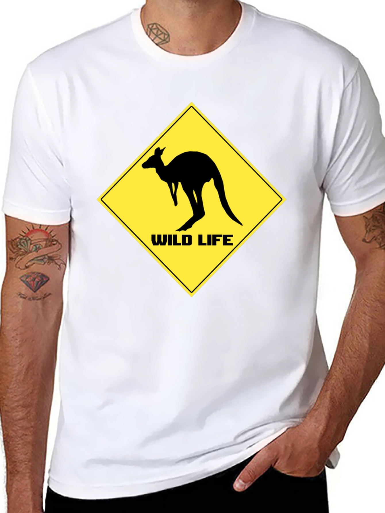 Wild Life Kangaroo Black T-Shirt