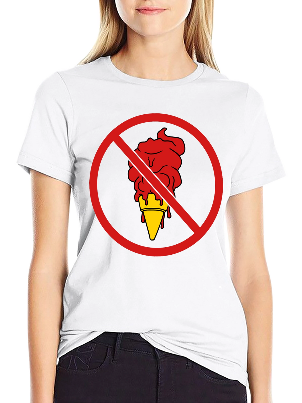 No Ice Cream Graphic T-Shirt - Black
