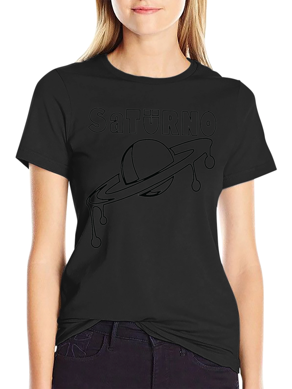 Saturno Graphic Tee - Modern Planet Saturn Design