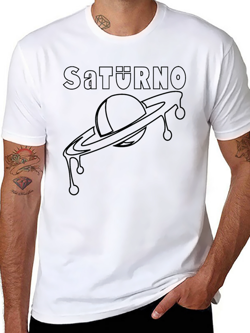 Saturno Graphic Tee - Modern Planet Saturn Design