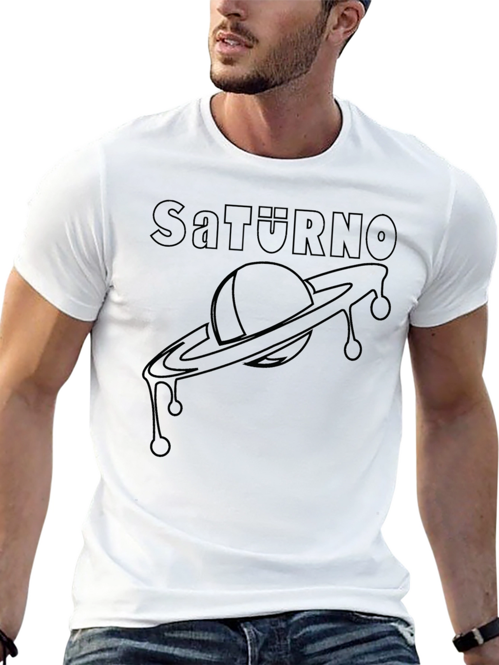 Saturno Graphic Tee - Modern Planet Saturn Design