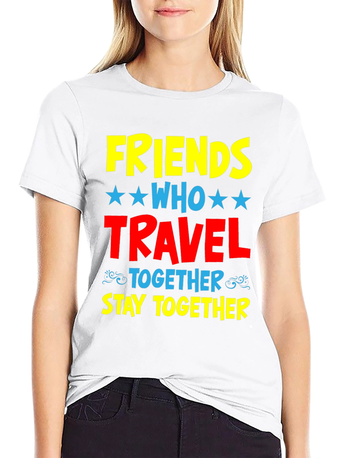 Friends Who Travel Together Stay Together Black Tee