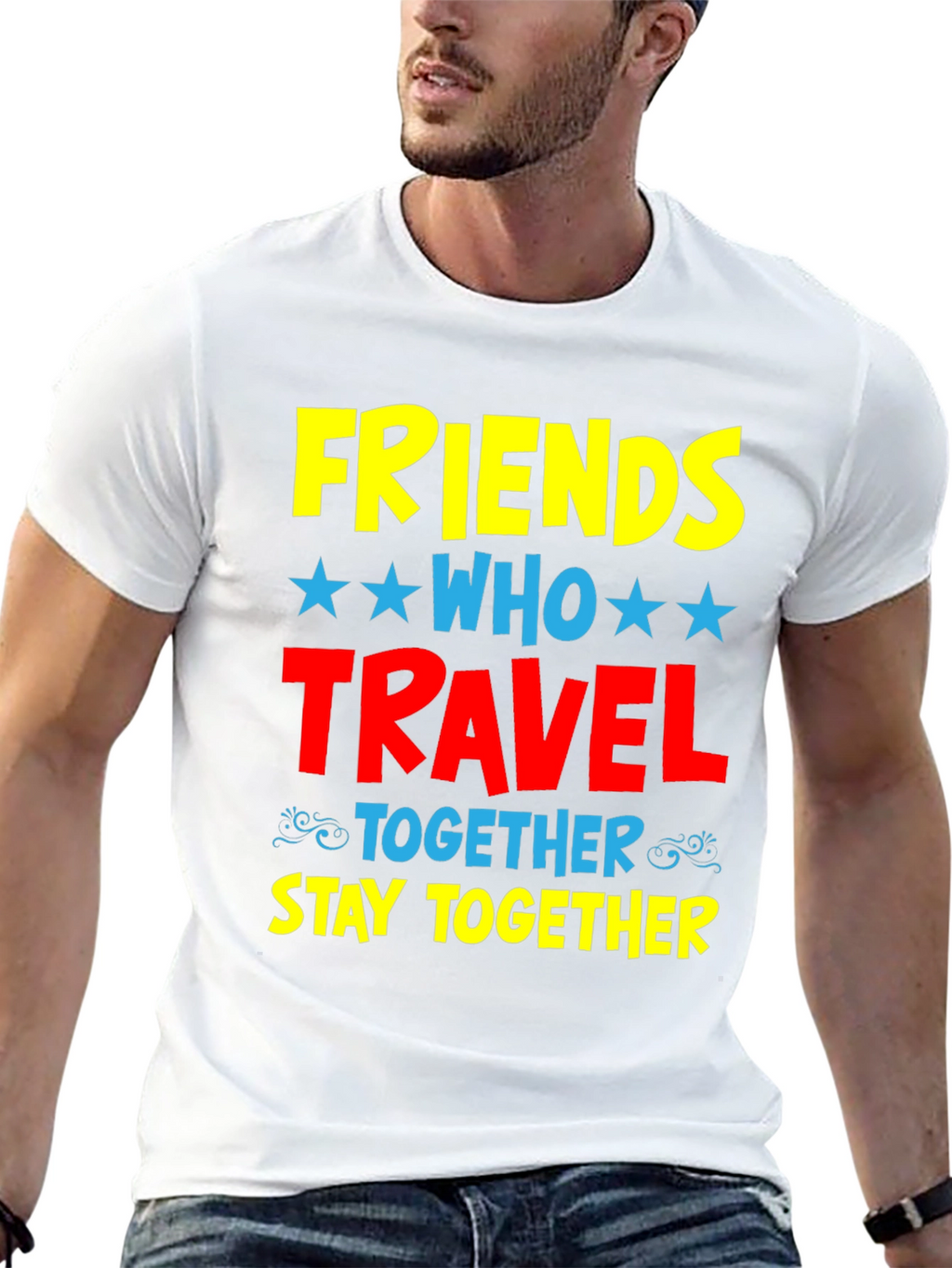 Friends Who Travel Together Stay Together Black Tee
