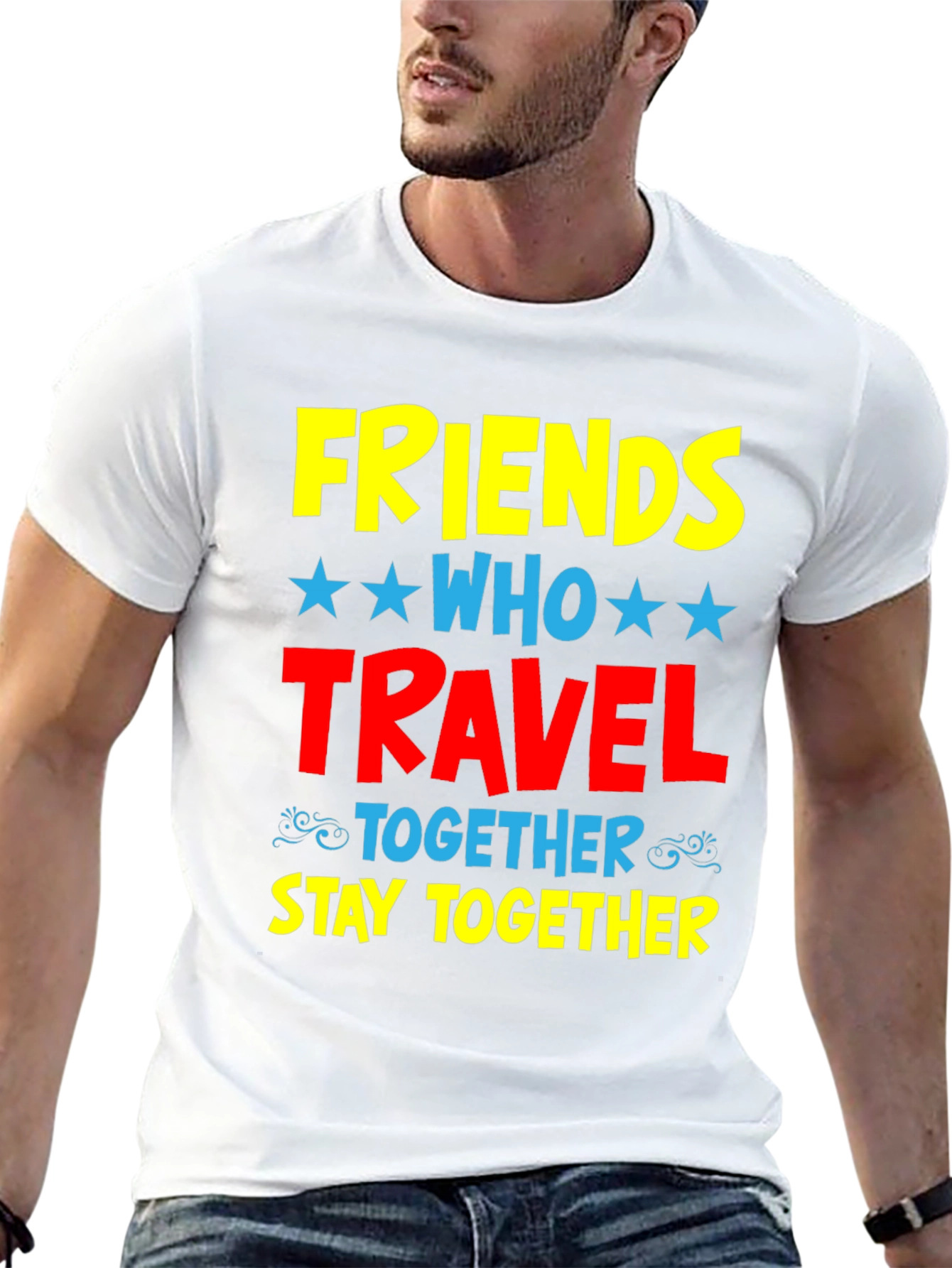 Friends Who Travel Together Stay Together Black Tee