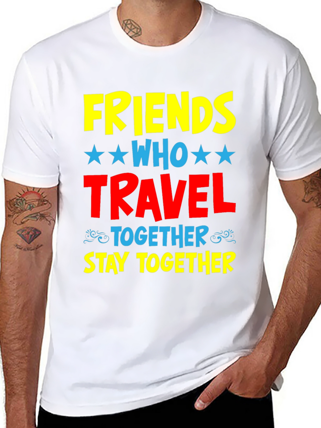 Friends Who Travel Together Stay Together Black Tee