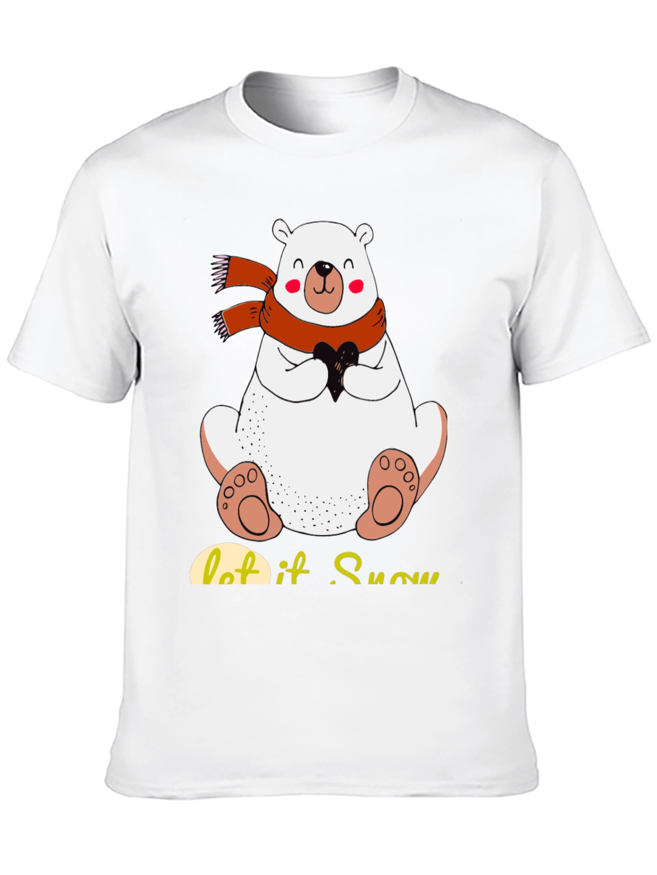 Cute Polar Bear T-Shirt: Let It Snow Holiday Tee