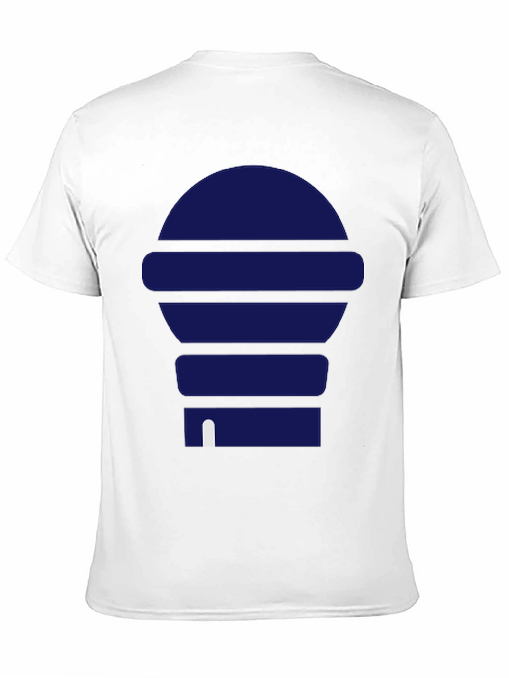 Modern Blue Graphic Print Black T-Shirt