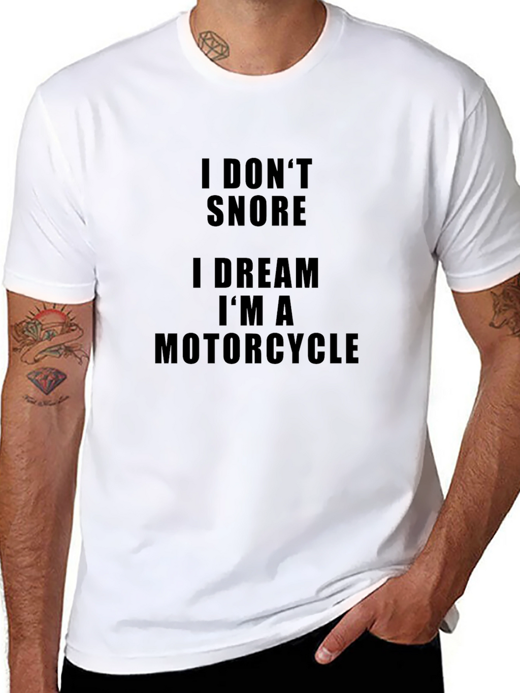 Funny Motorcycle Dream Graphic Tee - Black