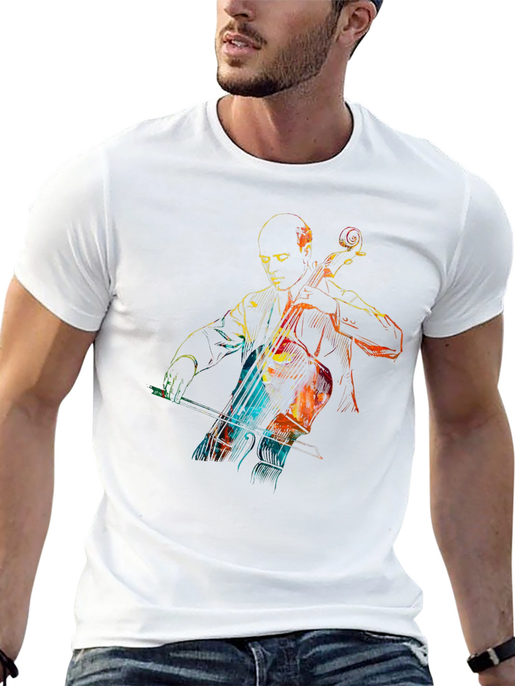 Cello Player Graphic Tee - Unique Musician Shirt