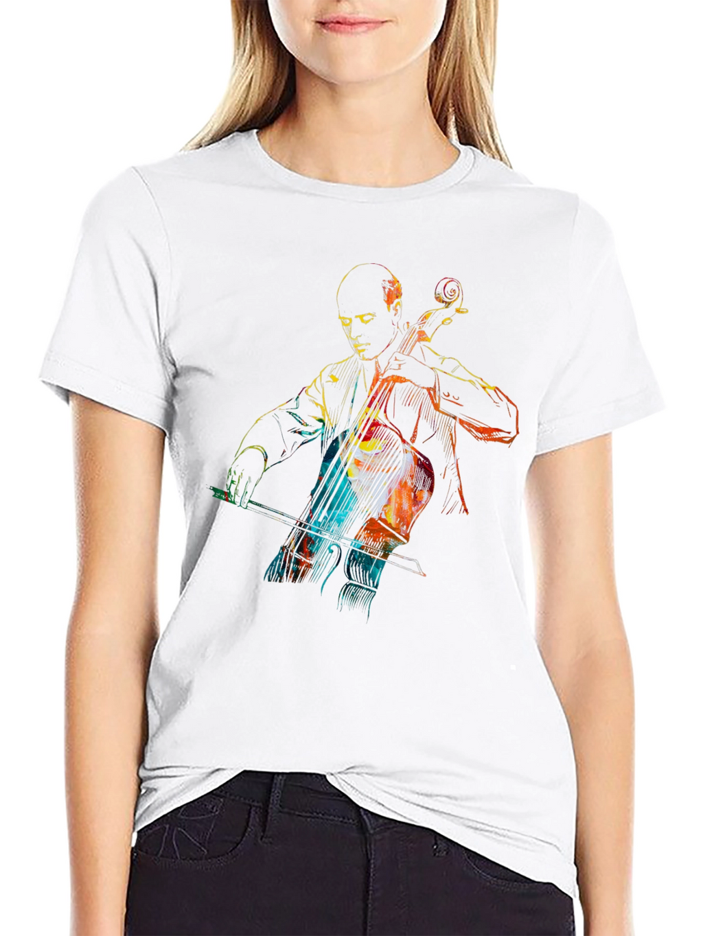 Cello Player Graphic Tee - Unique Musician Shirt