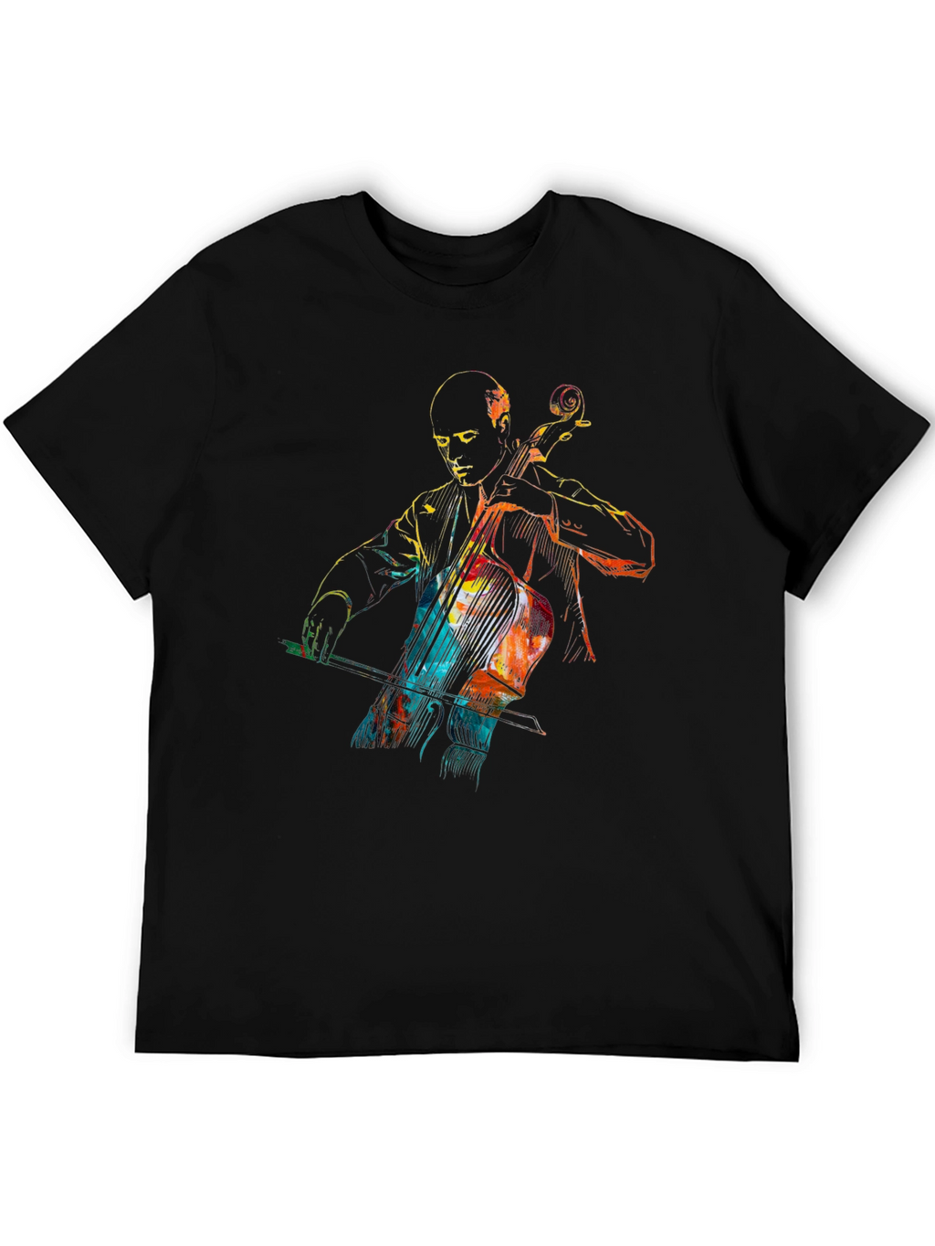 Cello Player Graphic Tee - Unique Musician Shirt