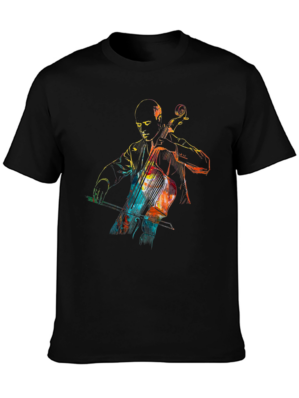 Cello Player Graphic Tee - Unique Musician Shirt
