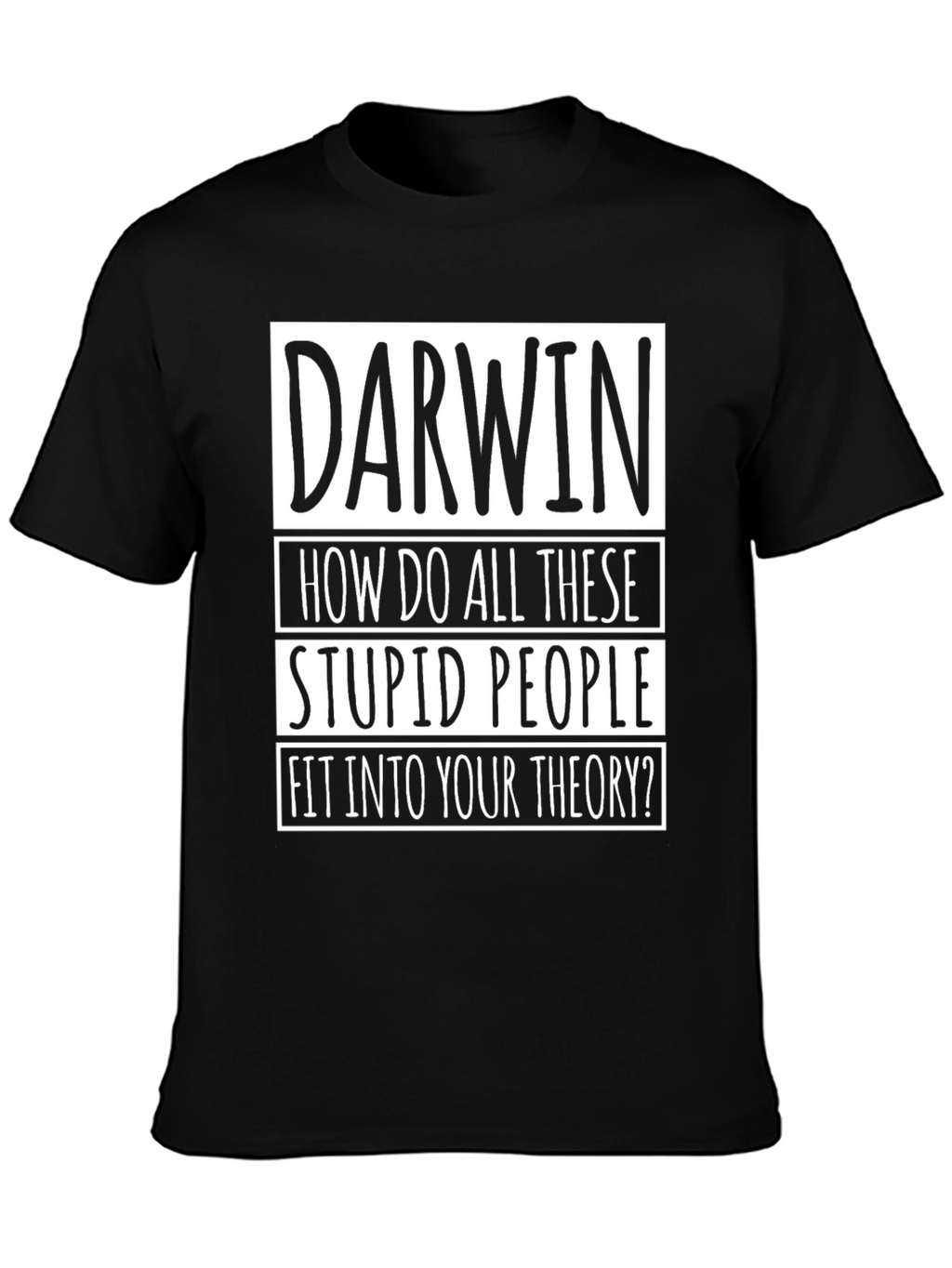 Darwin Theory Mens Black Graphic T-Shirt