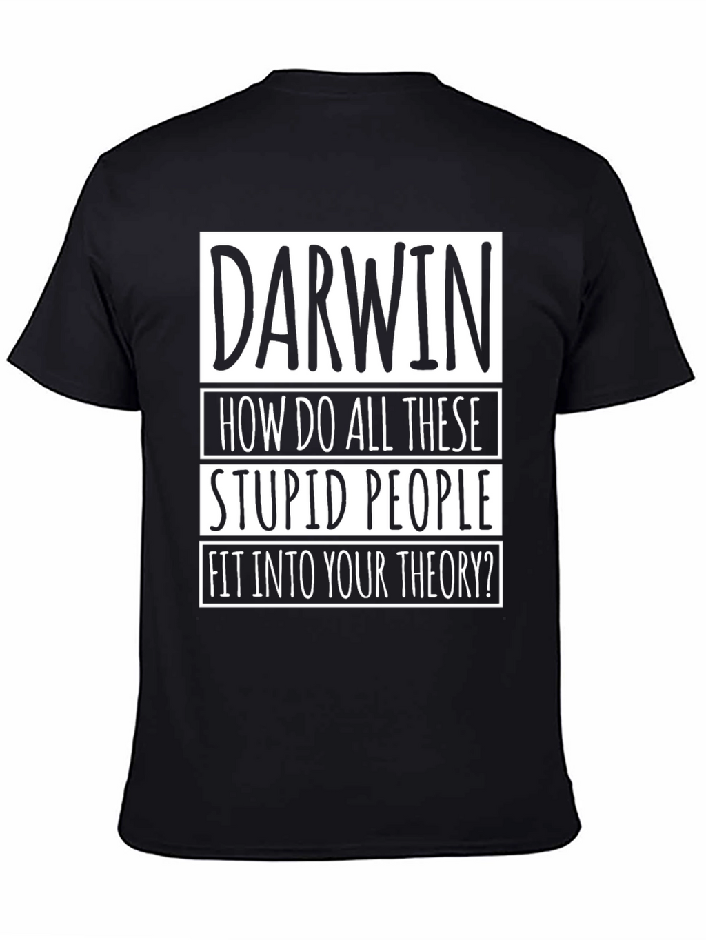 Darwin Theory Mens Black Graphic T-Shirt