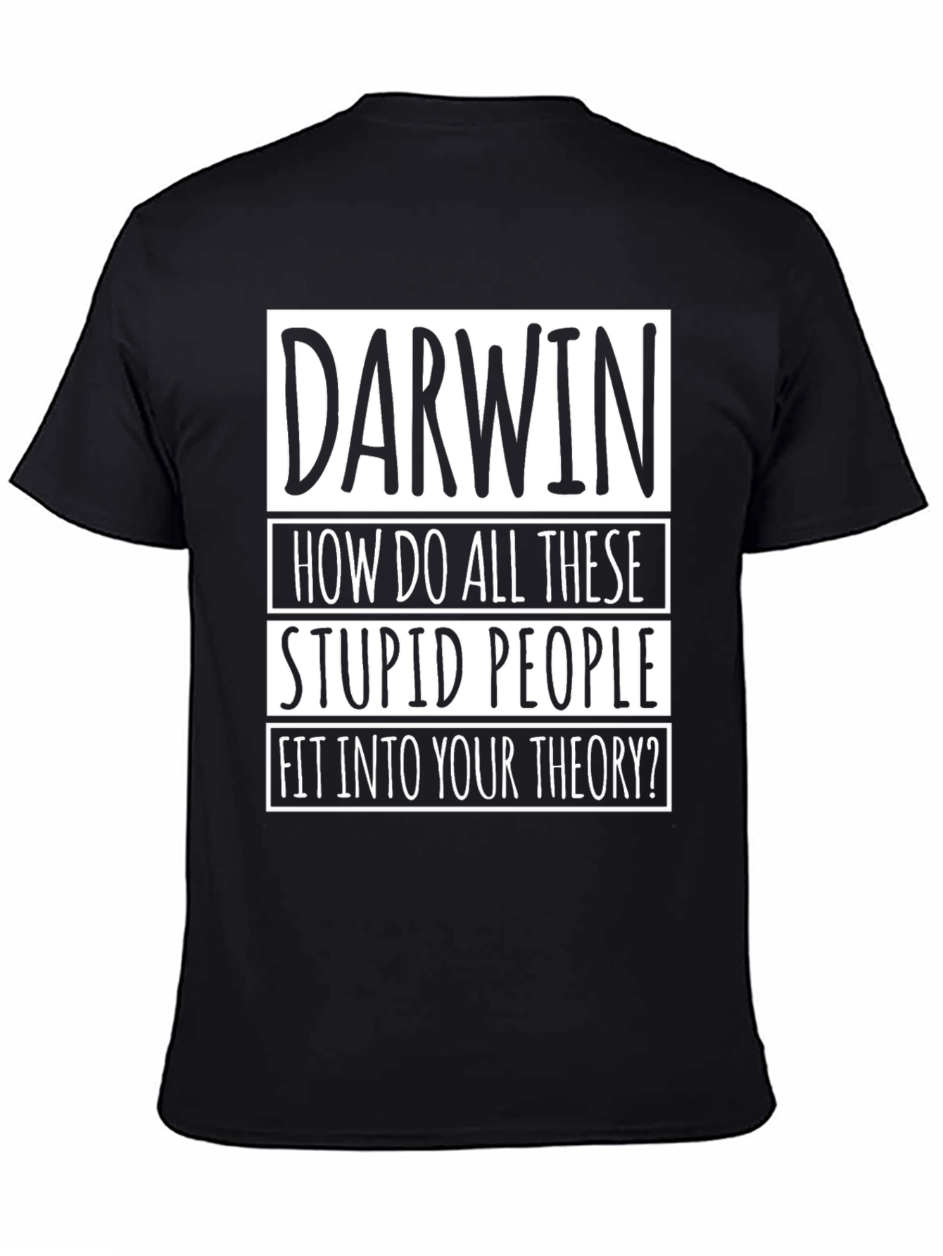 Darwin Theory Mens Black Graphic T-Shirt