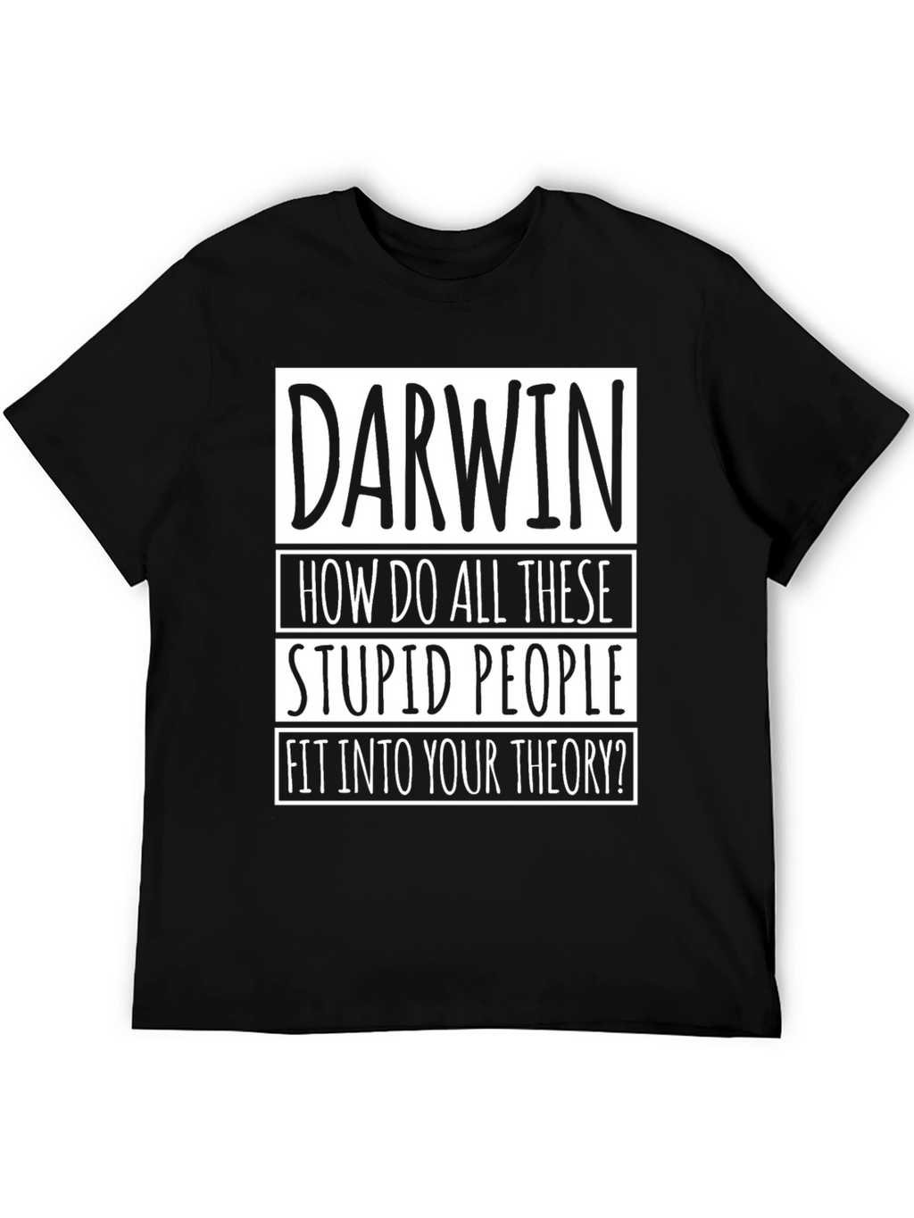 Darwin Theory Mens Black Graphic T-Shirt