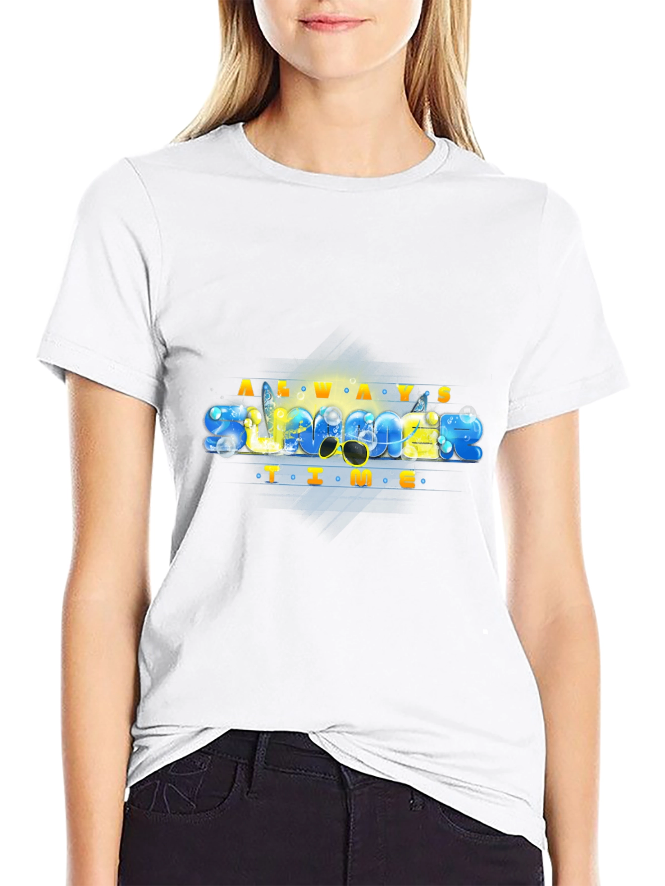 Always Summer Time Black T-Shirt