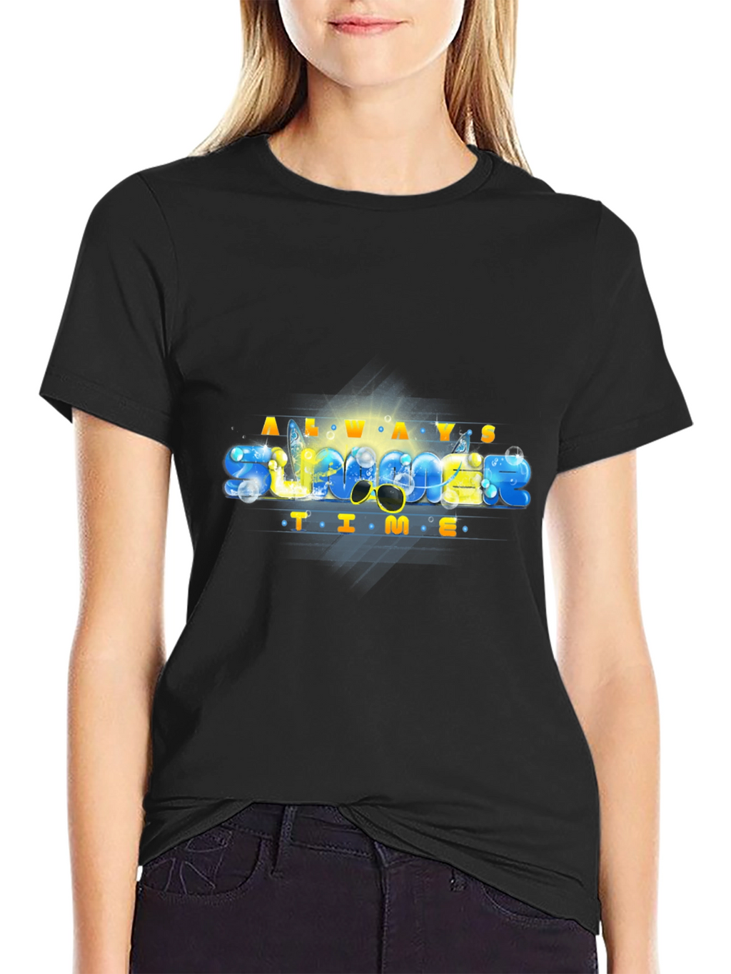 Always Summer Time Black T-Shirt