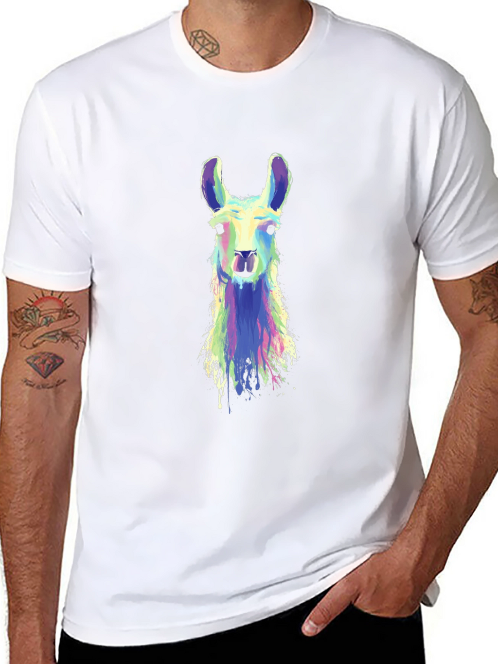Llama Art Graphic Tee - Cool Animal Shirt