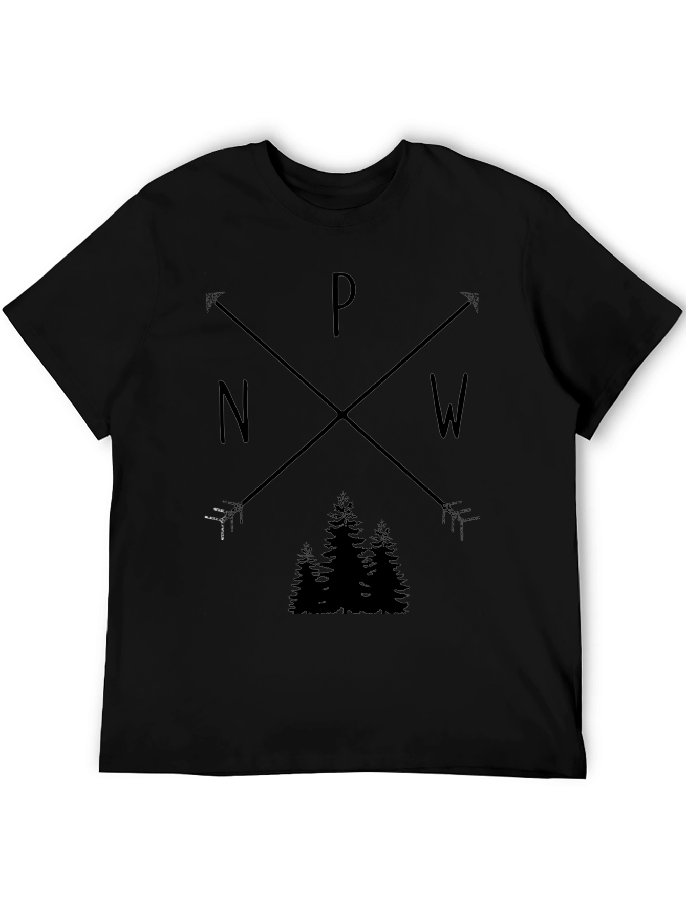 PNW Arrow & Trees Graphic Black T-Shirt