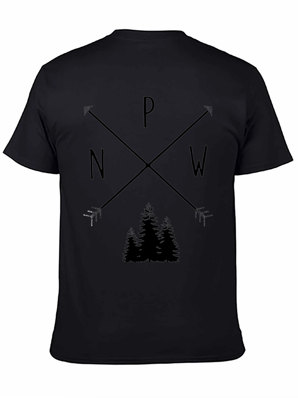 PNW Arrow & Trees Graphic Black T-Shirt
