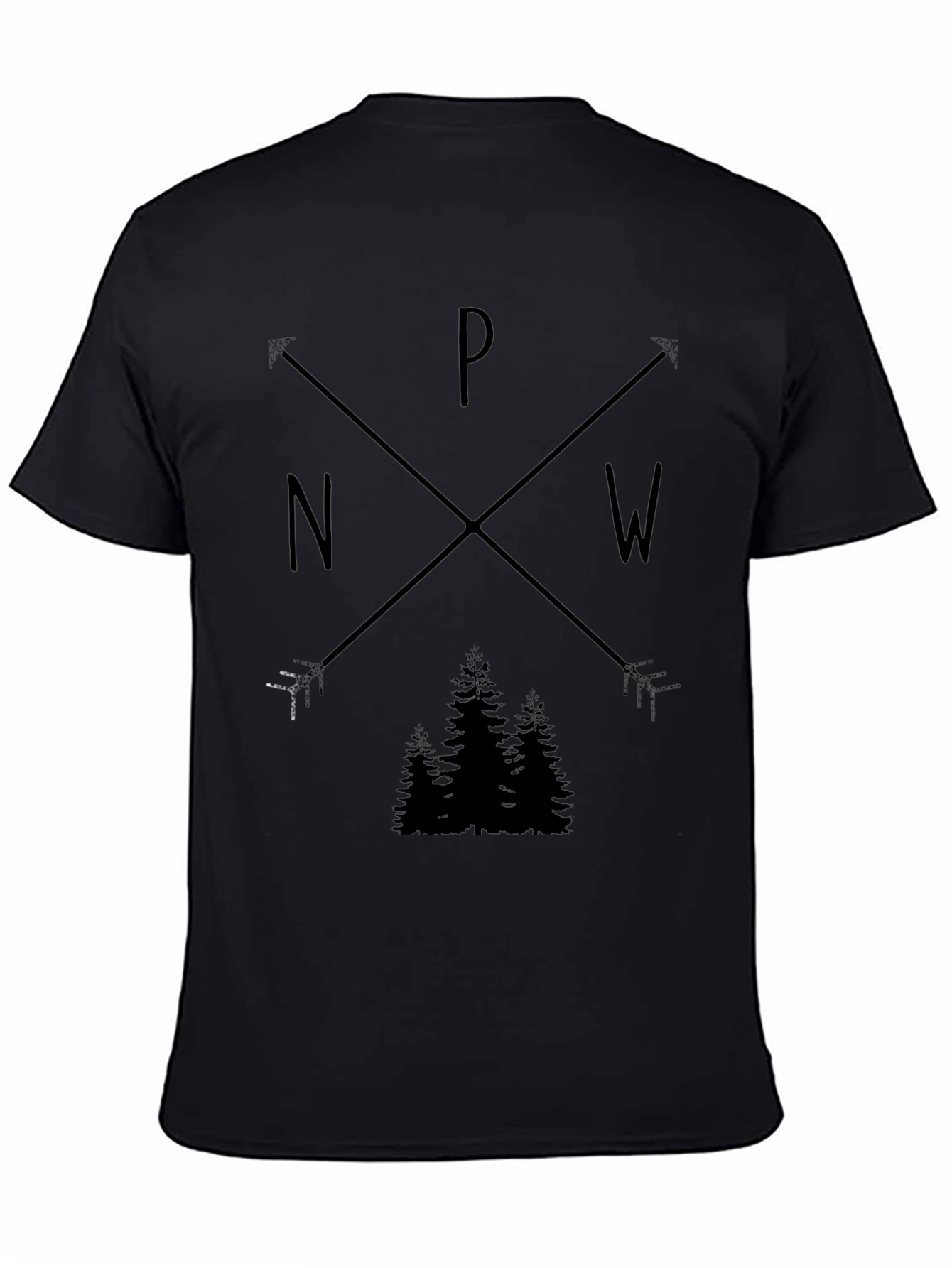 PNW Arrow & Trees Graphic Black T-Shirt