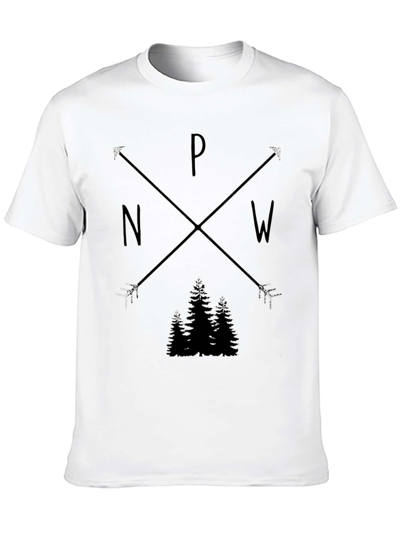 PNW Arrow & Trees Graphic Black T-Shirt