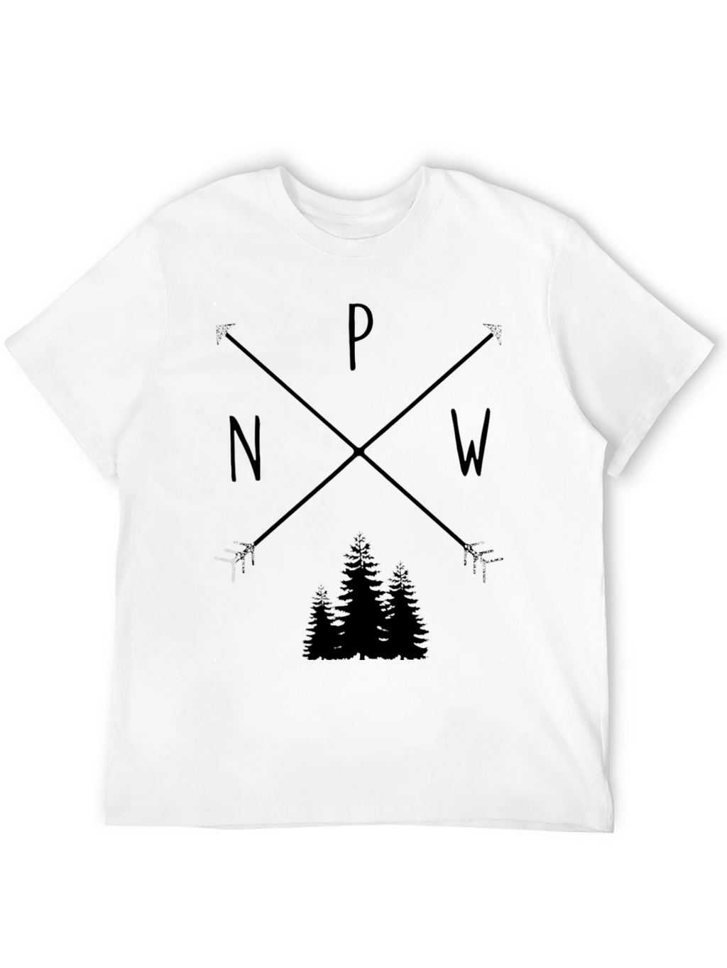 PNW Arrow & Trees Graphic Black T-Shirt