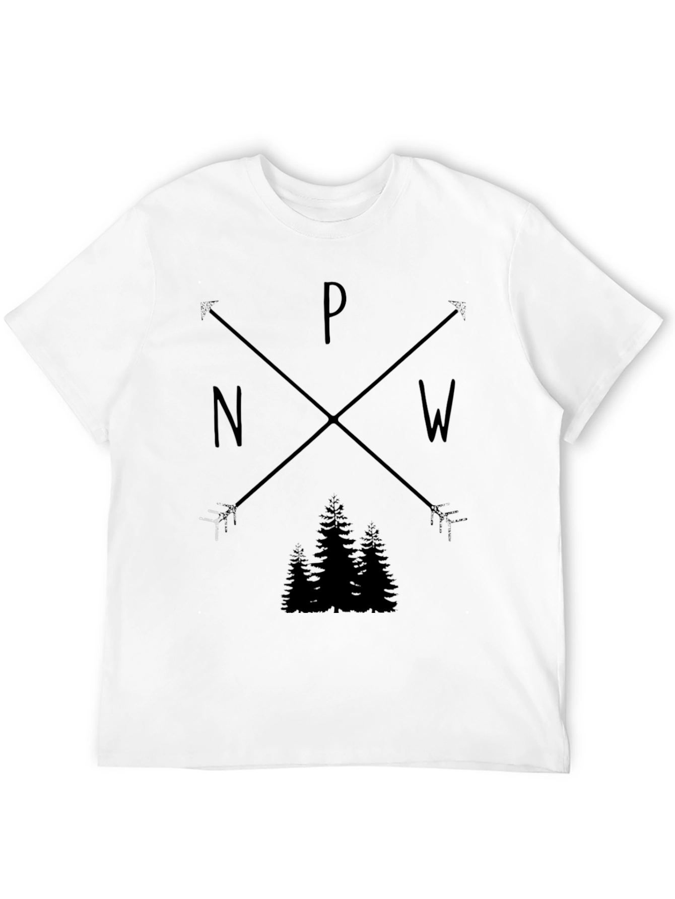 PNW Arrow & Trees Graphic Black T-Shirt