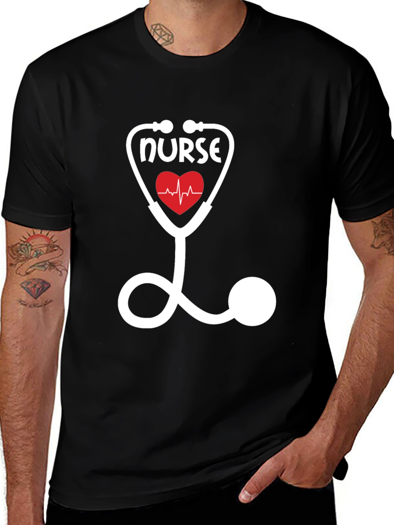 Nurse Stethoscope Heartbeat T-Shirt - Medical Professional Apparel