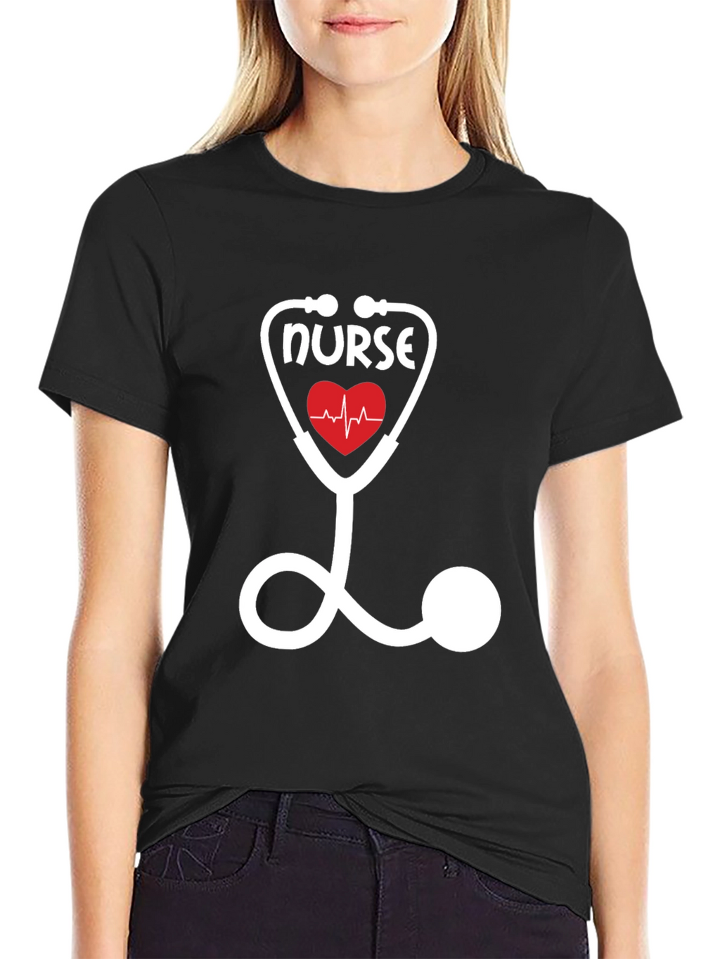 Nurse Stethoscope Heartbeat T-Shirt - Medical Professional Apparel