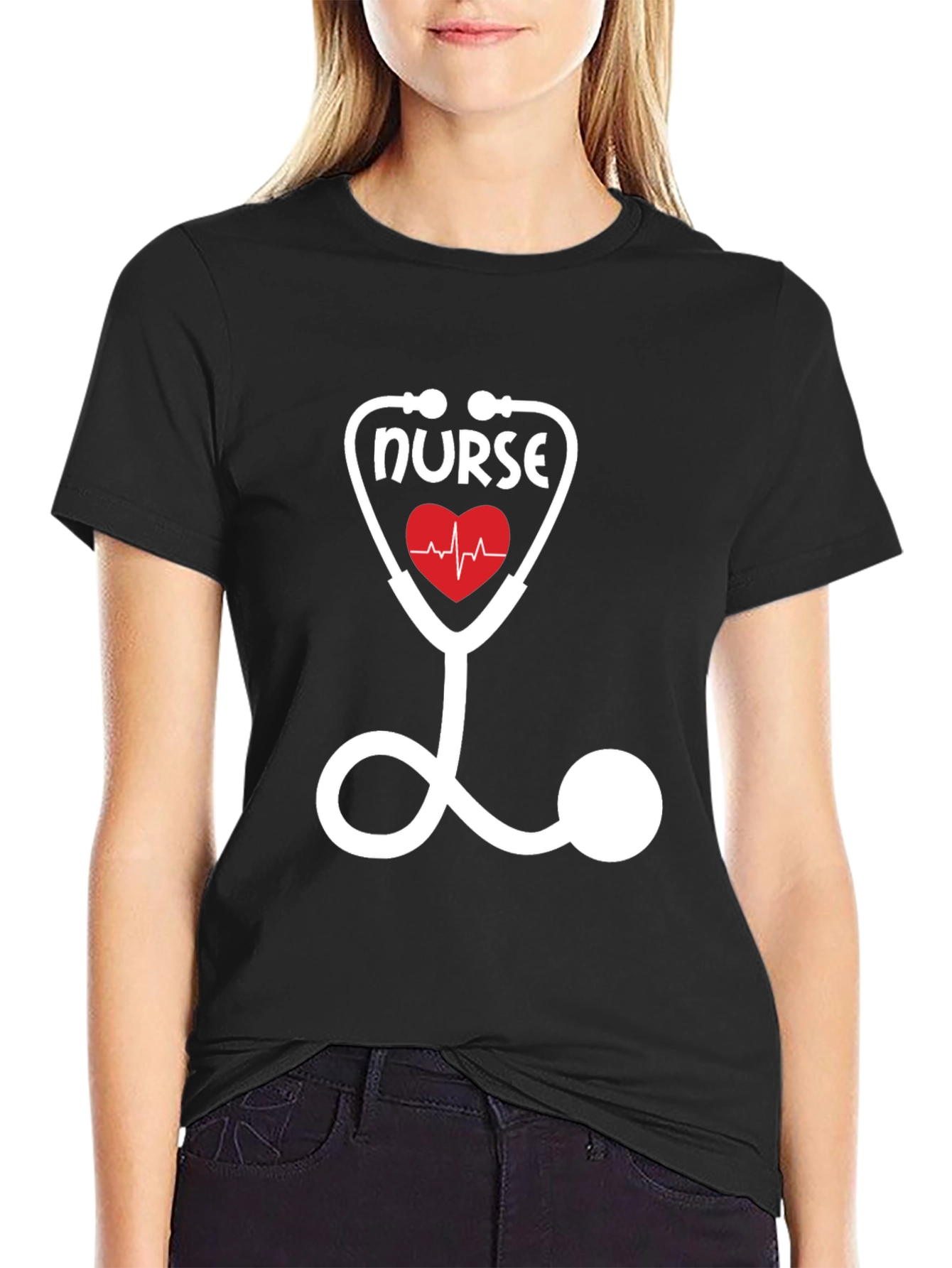 Nurse Stethoscope Heartbeat T-Shirt - Medical Professional Apparel