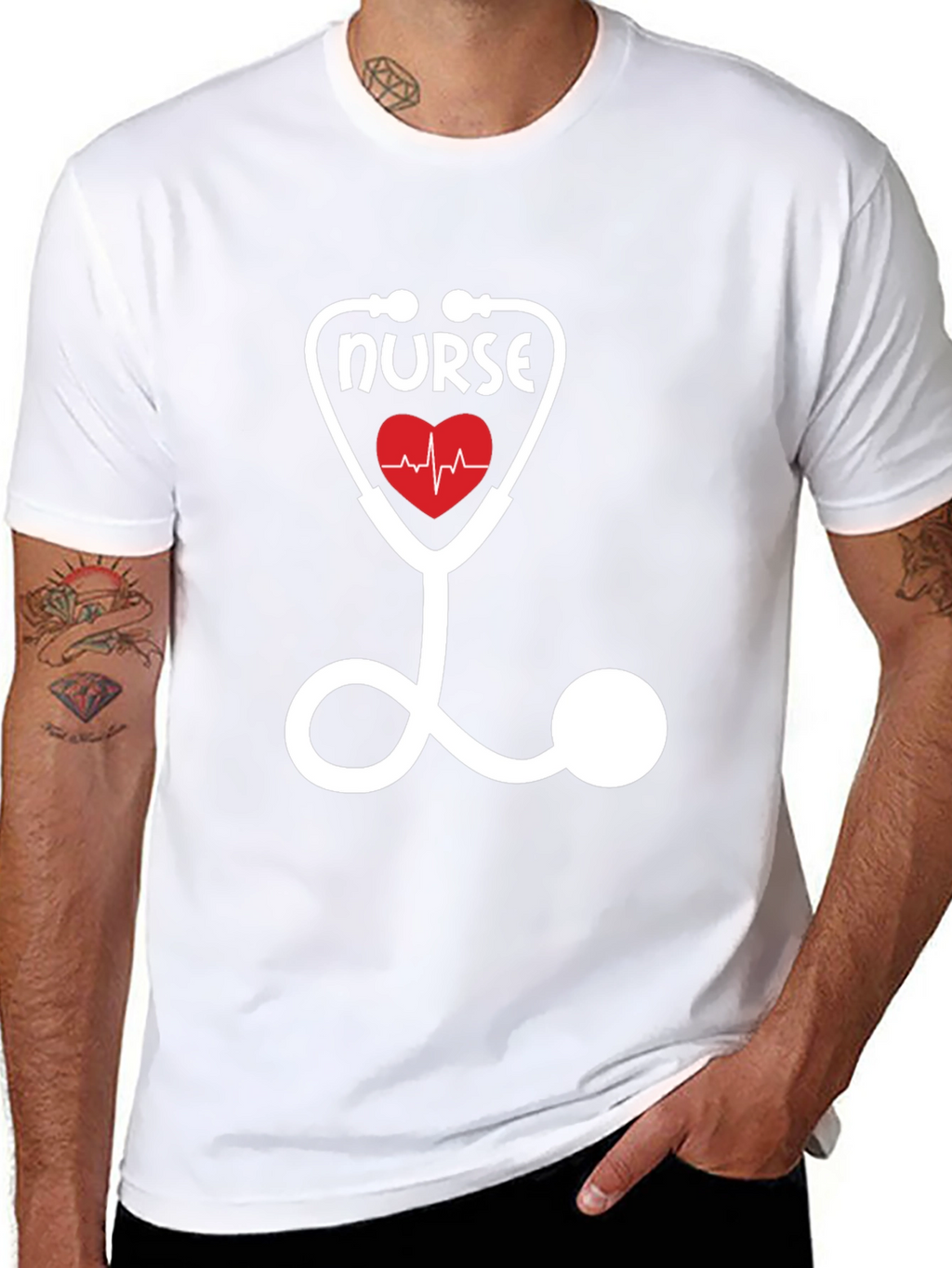 Nurse Stethoscope Heartbeat T-Shirt - Medical Professional Apparel