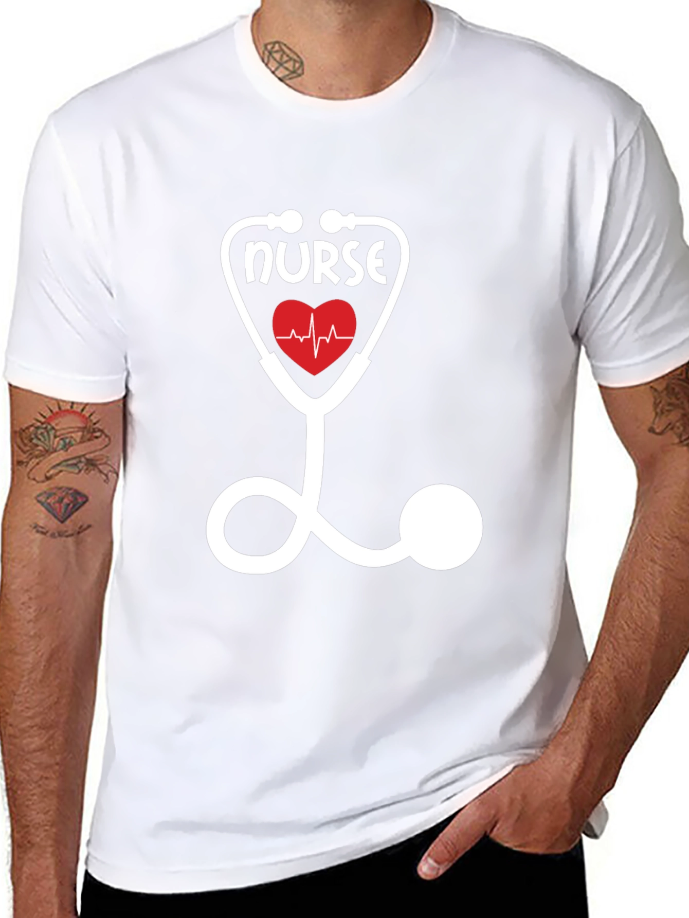 Nurse Stethoscope Heartbeat T-Shirt - Medical Professional Apparel