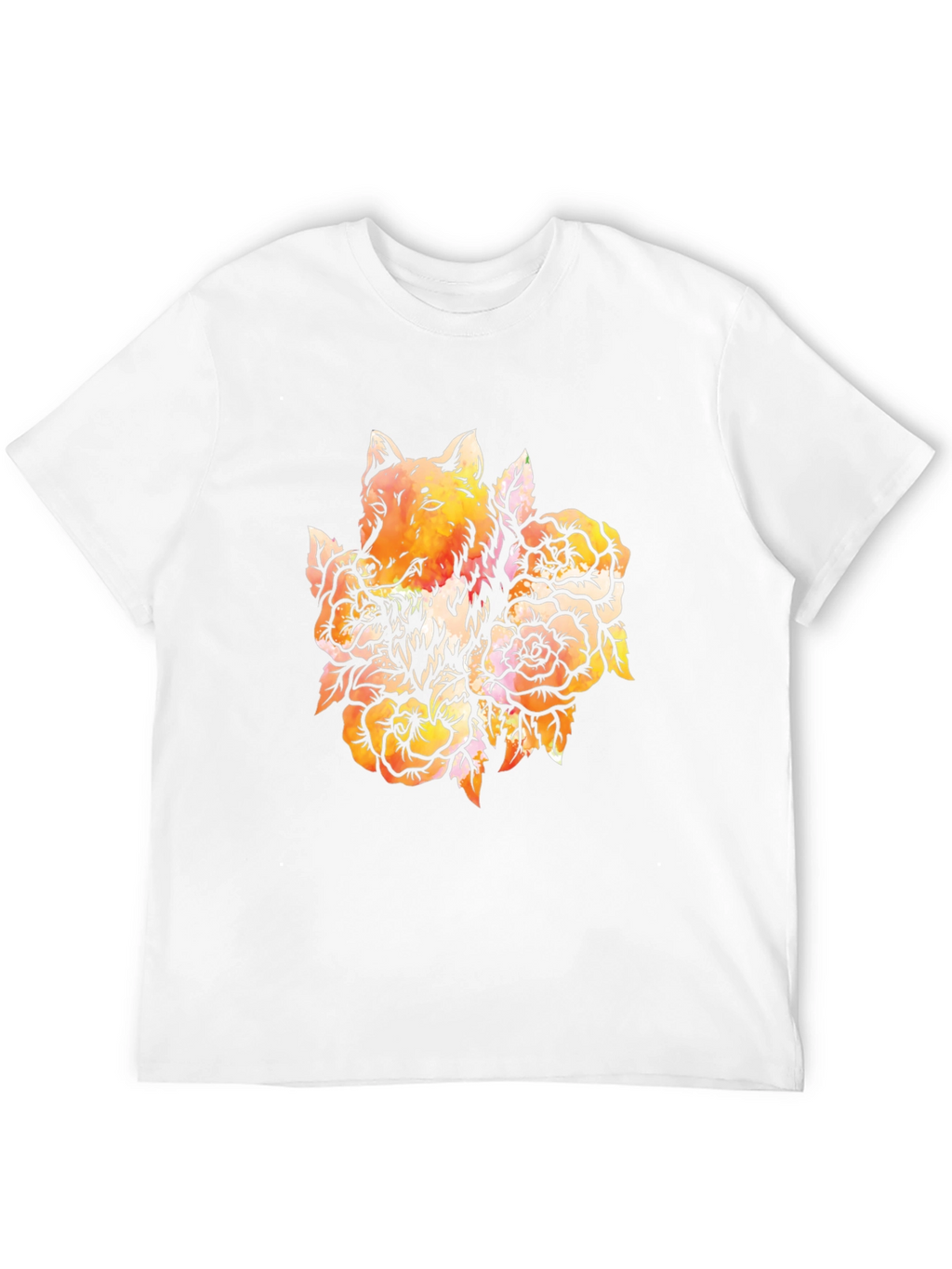 Wolf & Roses Graphic Tee - Trendy Black T-Shirt