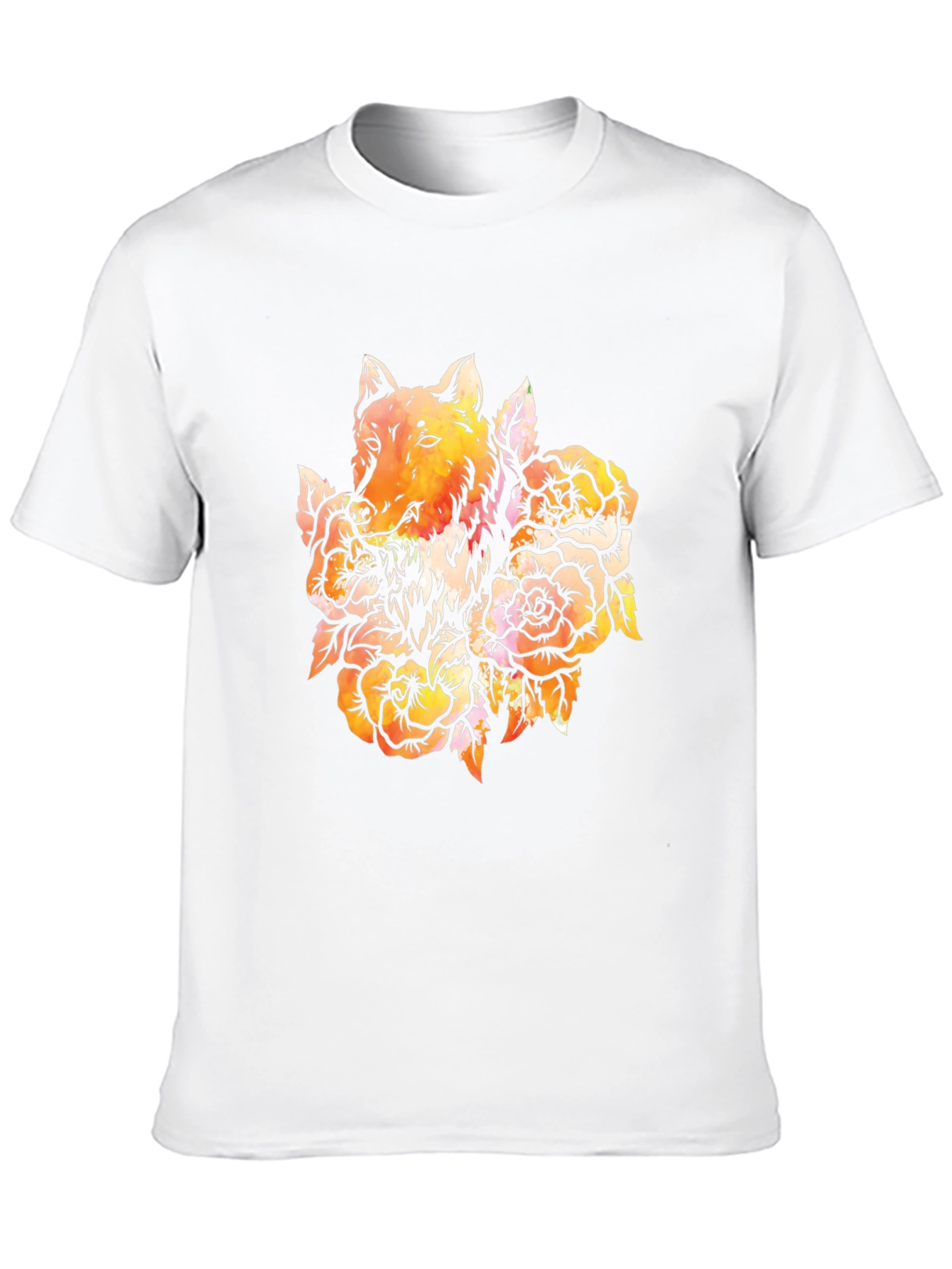 Wolf & Roses Graphic Tee - Trendy Black T-Shirt