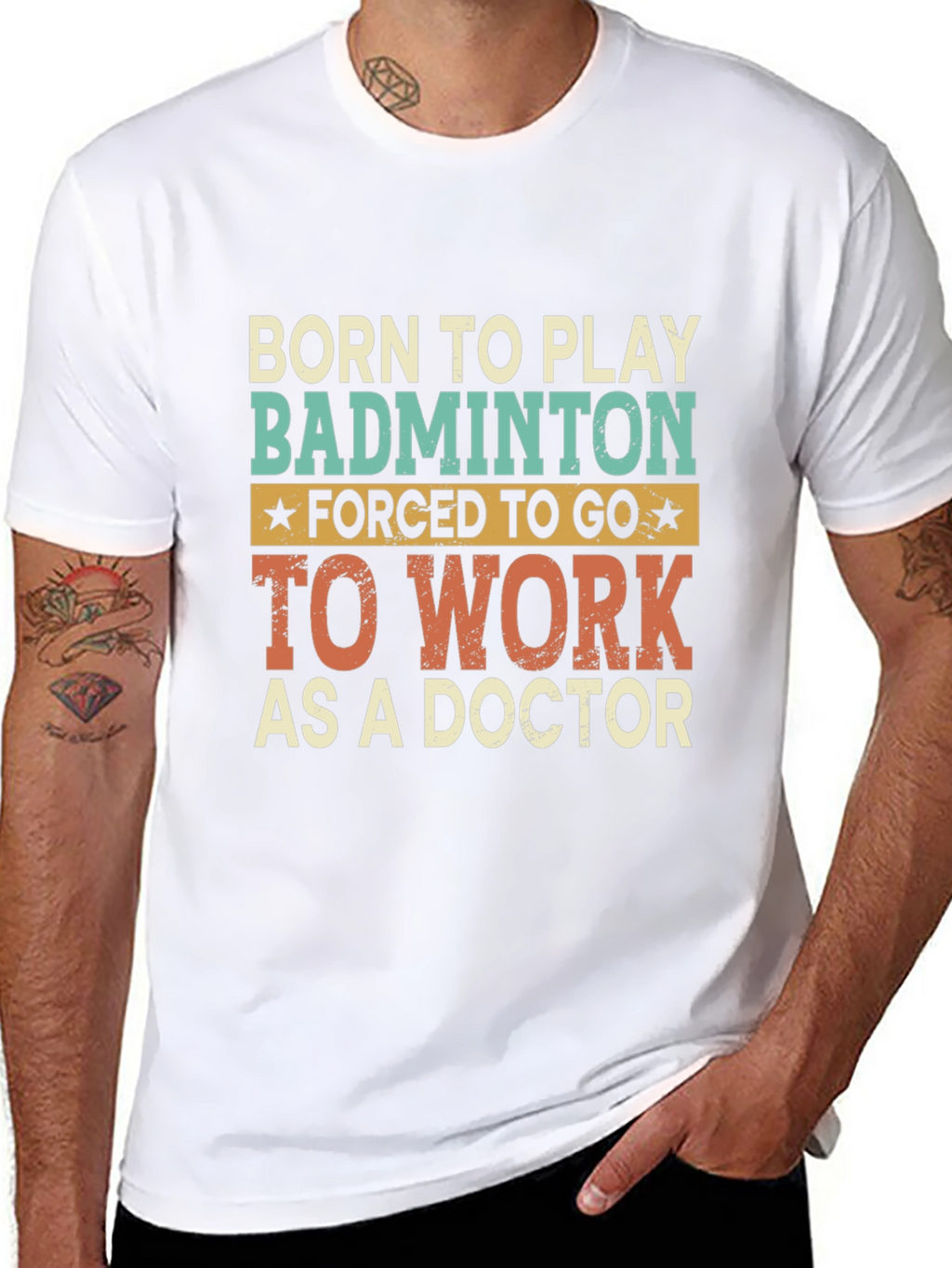 Born to Play Badminton Doctor T-Shirt