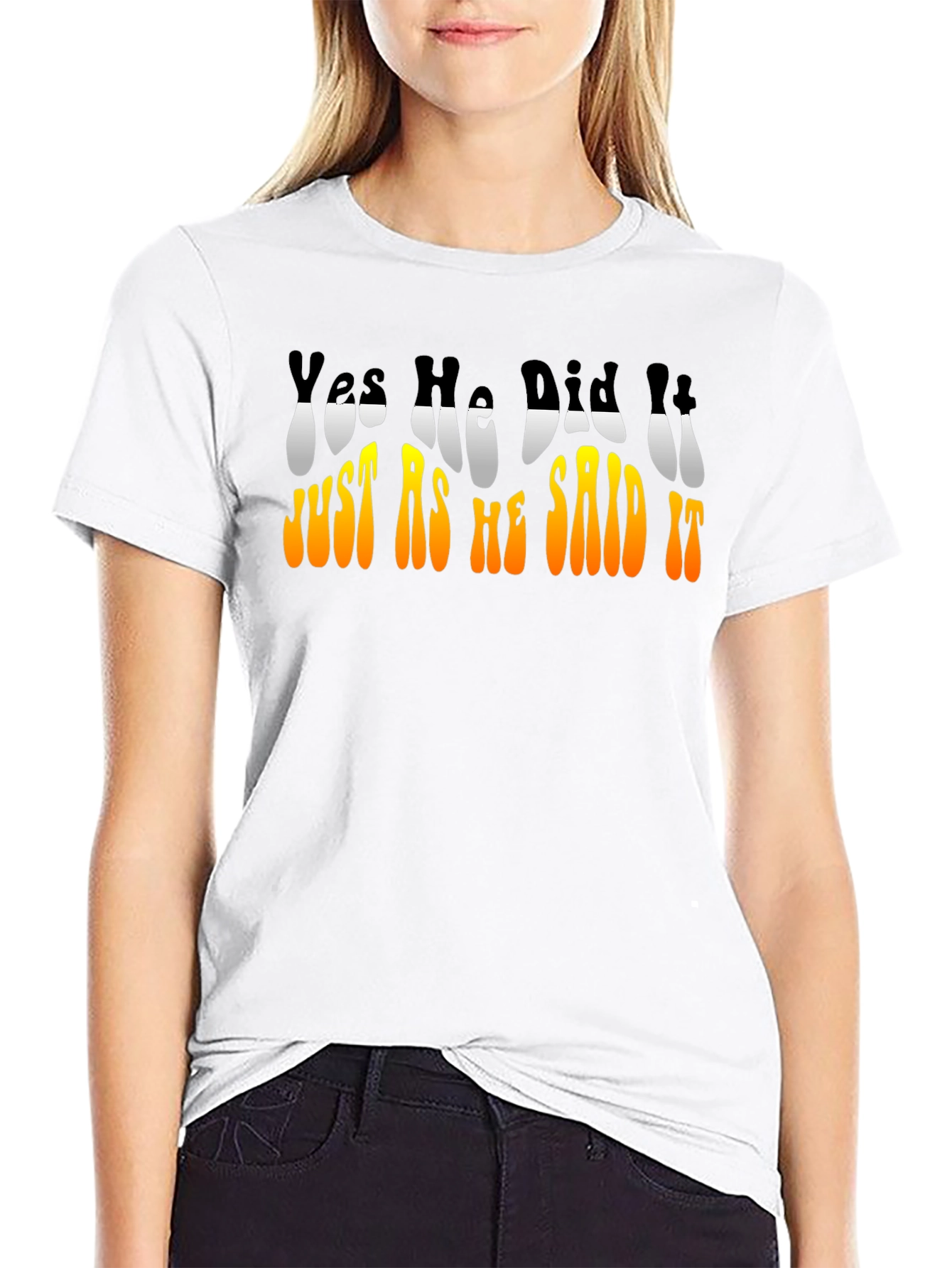 Retro Yes He Did It Graphic T-Shirt